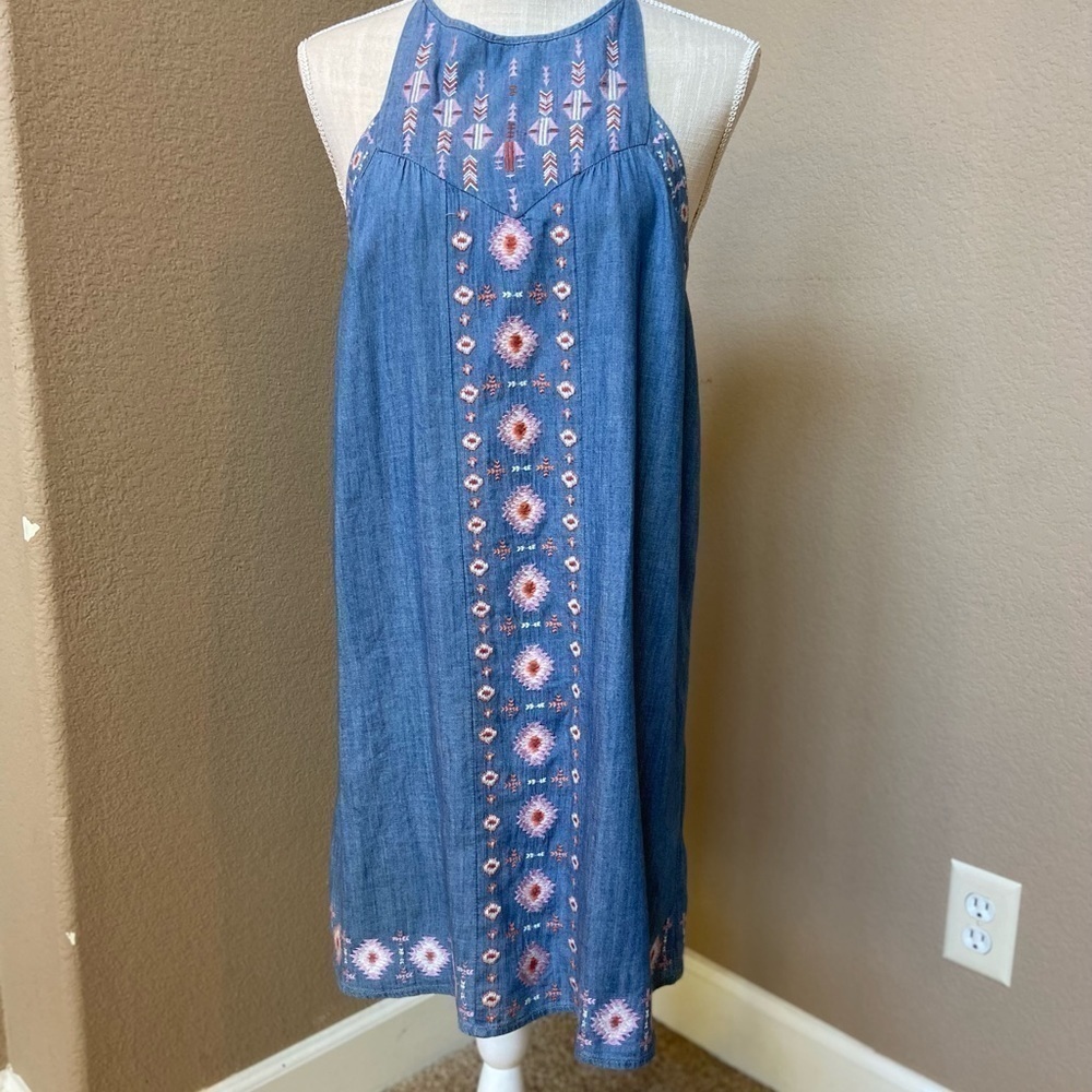 Hollister Blue Chambray Sleeveless Dress, M